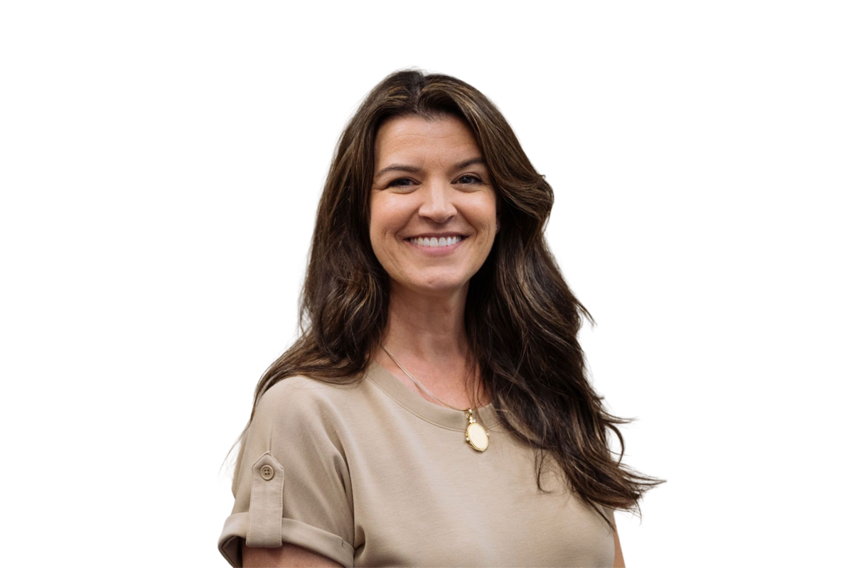 Smiling woman in her forties
