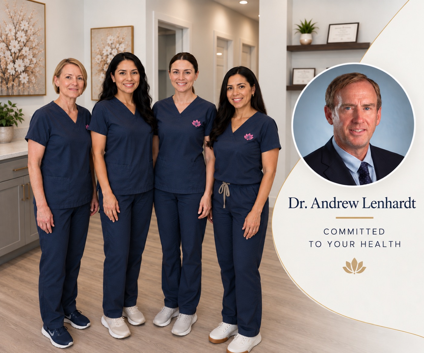 Dr. Andrew Lenhardt with the all-female medical team