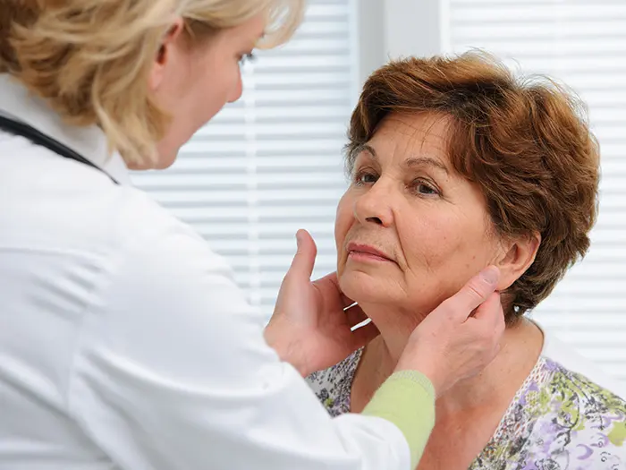 Boston woman getting her Thyroid checked