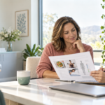Woman reviews a perimenopause weight loss plan with a hormone specialist in a bright clinic